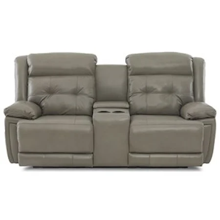 Casual Power Reclining Console Loveseat with Power Headrest and USB Port